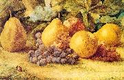 Hill, John William Apples, Pears, and Grapes on the Ground oil painting artist
